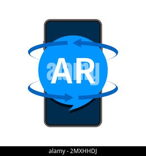 Symbol für erweiterte Realität. AR-Symbol. Virtual Reality auf dem Smartphone. Stock Vektor