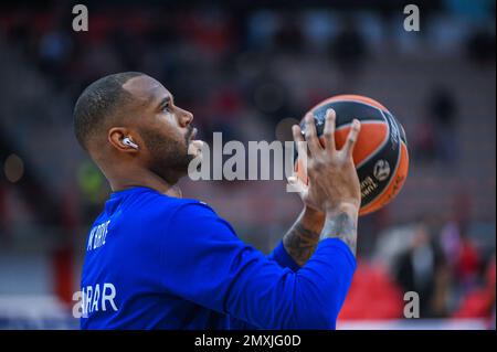 Piräus, Griechenland. 03. Februar 2023. 24 AMATH M'BAYE von Anadolu Efes während der Euroleague-Runde 23, Spiel zwischen Olympiacos Piraeus und Anadolu Efes im Friedens- und Freundschaftsstadion am 3. Februar 2023 in Athen, Griechenland. Kredit: Unabhängige Fotoagentur/Alamy Live News Stockfoto