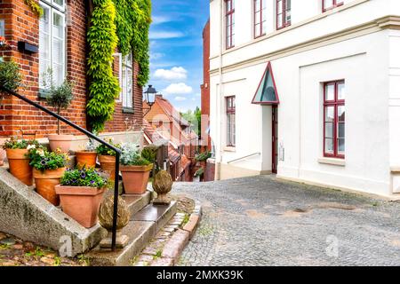 Das Zentrum der Altstadt von Plön, Schleswig Holstein, Deutschland Stockfoto