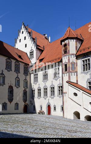 Hohe Burg, Hof, Bad Faulenbach, Füssen, Bayern, Deutschland, Europa Stockfoto