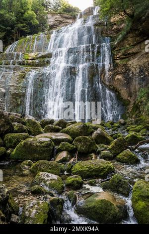 Cascades du Hérisson, Champagnole, Departement Jura, Bourgogne-Franche-Comté, Jura, Frankreich, Europa Stockfoto