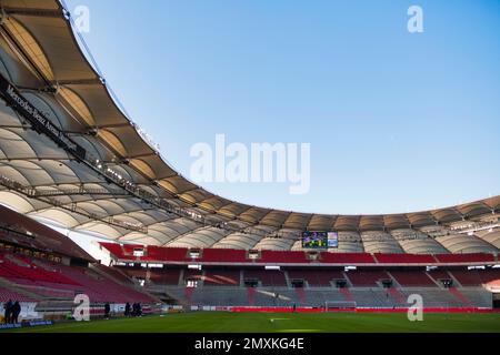 Stadionübersicht, Geisterspiel in der Mercedes-Benz Arena, Stuttgart, Baden-Württemberg, Deutschland, Europa Stockfoto