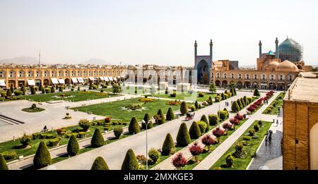 Imam Square, Meydan-e Emam, Zentrum der Stadt Isfahan und der größte Platz in Persien, Isfahan, Iran, Asien Stockfoto