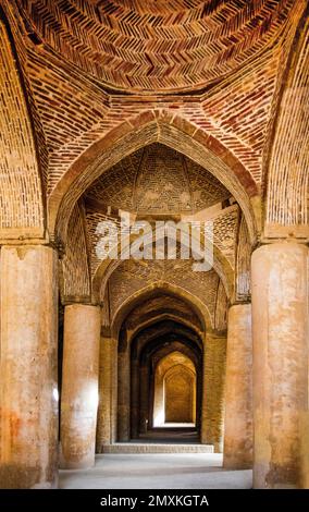 North Ivan Pillared Hall, Friday Moschee, Masjid-e Jomeh, Isfahan, Isfahan, Iran, Asien Stockfoto