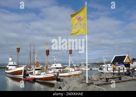 Hafen von Húsavík, Island, Europa Stockfoto