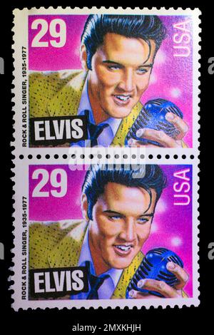 Amerikanischer Stempel zu Ehren von Elvis Presley Stockfoto