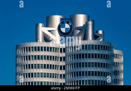 BMW-Hauptsitz in München, Bayern, Deutschland, Europa Stockfoto