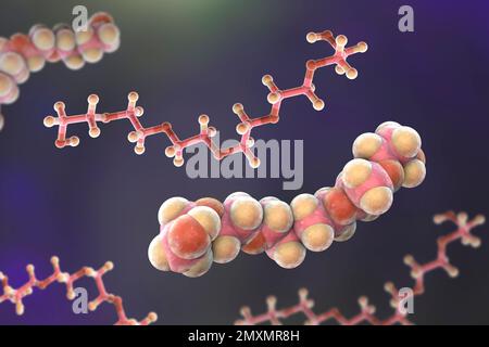 Hexaethylenglykol-Molekül, Illustration Stockfoto