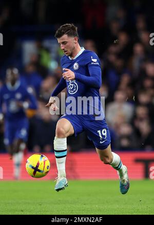 London, Großbritannien. 3. Februar 2023 Mason Mount of Chelsea während des Premier League-Spiels auf der Stamford Bridge, London. Der Bildausdruck sollte lauten: David Klein / Sportimage Credit: Sportimage/Alamy Live News Stockfoto