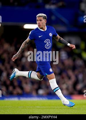 Chelsea's Enzo Fernandez während des Premier League-Spiels auf der Stamford Bridge, London. Foto: Freitag, 3. Februar 2023. Stockfoto