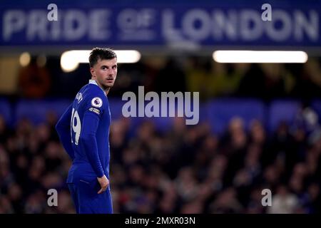 Chelsea's Mason Mount während des Premier League-Spiels auf der Stamford Bridge, London. Foto: Freitag, 3. Februar 2023. Stockfoto