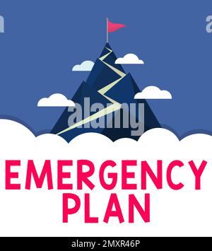 Schreiben mit Text Notfallplan. Geschäftsbeispiele für die Reaktion auf größere Notfälle sind vorbereitet Stockfoto