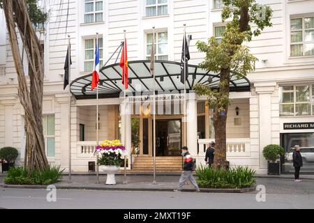 Hanoi, Vietnam, Januar 2023. Außenansicht des Sofitel Legend Metropole Hanoi Palace im Stadtzentrum Stockfoto