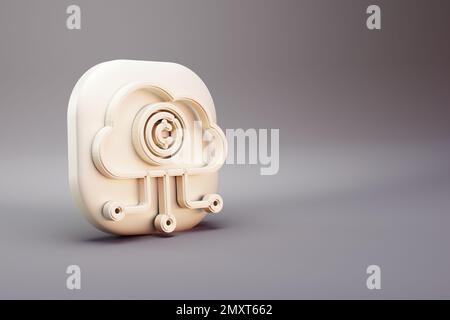 Wunderschöne abstrakte Illustrationen Blockchain Coin Cloud Symbol Symbole auf wunderbarem Hintergrund. 3D-Rendering-Abbildung. Hintergrundmuster für Desi Stockfoto