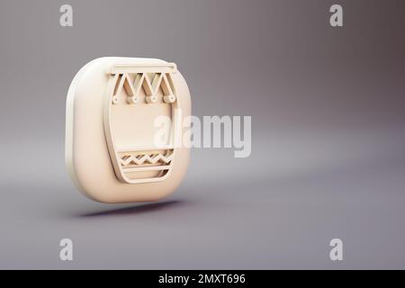 Schöne Illustration Musikinstrument große Bongo Symbole auf hellem pinkfarbenen Hintergrund. 3D-Rendering-Abbildung. Hintergrundmuster für Desi Stockfoto