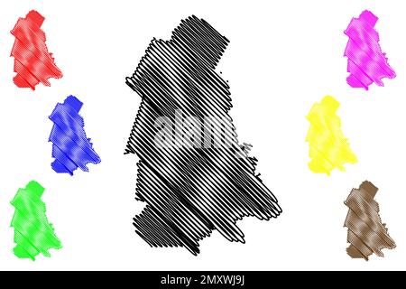 Ocampo Municipality (Free and Sovereign State of Coahuila de Zaragoza, Mexico, United Mexican States) Kartenvektordarstellung, Scribble-Skizze Ocampo Stock Vektor