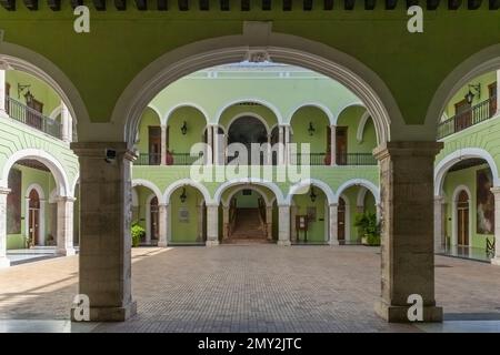 Innenhof des Gouverneurspalastes in Merida, Mexiko Stockfoto