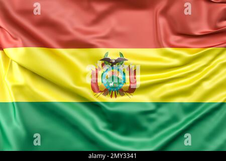 Rüschelflagge von Bolivien. 3D-Rendering Stockfoto