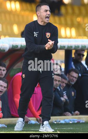 Benevento, Italien. 04. Februar 2023. Fabio Cannavaro Coach af Benevento Calcio gestikuliert beim Spiel der Serie B zwischen Benevento Calcio gegen Venezia FC im Stadio Ciro Vigorito Credit: Independent Photo Agency/Alamy Live News Stockfoto