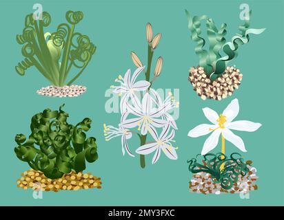 Tropisches Muster, Palme hinterlässt nahtlosen Vektorhintergrund. Exotische Pflanze auf Wasserflecken künstlerischer Dschungeldruck. Palmenblätter. Pinselstruktur Stock Vektor