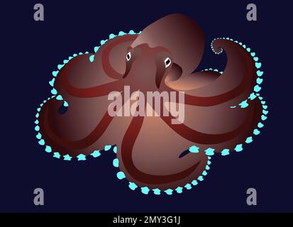 Krake farbenfrohe Kritzelei mit abstraktem Muster. Vektordarstellung. Handgezeichneter zentangle. Ziermuster für Aufdruck, Poster, Tattoo und T-Shirt des Stock Vektor