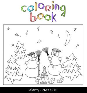 Malen Sie eine Zeichnung für Kinder von 4 bis 6 Jahren Stock Vektor