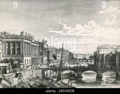 Blick auf das neue Börsengebäude, Berlin, 1870, Deutschland, Illustration Stockfoto