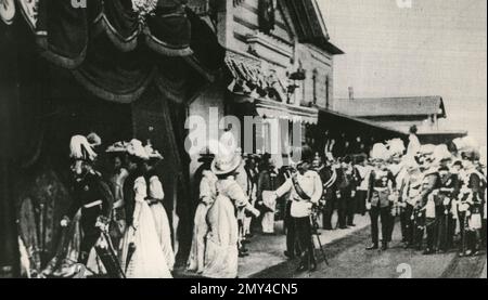 Porträt des deutschen Kaisers Wilhelm II., König von Preußen, und Franz Joseph, Kaiser von Osterreich, Wien 1890er Stockfoto