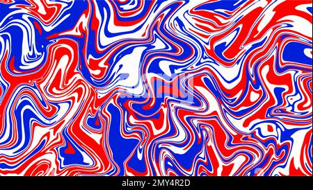 Abstrakter Marmorhintergrund in Blau und Rot. Vorlage für Tintenöl-Design. Stock Vektor