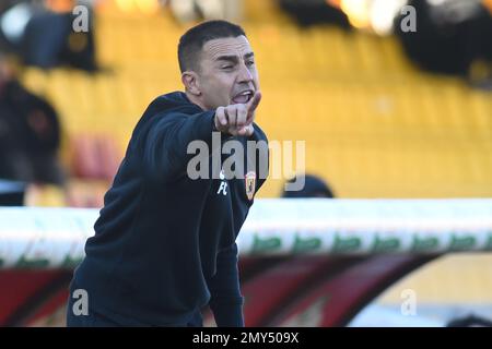 Benevento, Italien. 04. Februar 2023. Fabio Cannavaro Coach af Benevento Calcio gestikuliert beim Spiel der Serie B zwischen Benevento Calcio gegen Venezia FC im Stadio Ciro Vigorito Credit: Independent Photo Agency/Alamy Live News Stockfoto