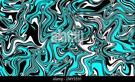 Minimalistisches türkisfarbenes, flüssiges Marmordesign. Abstrakter Acrylölvektor Stock Vektor