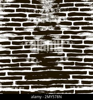 Nahtloses Muster mit handgezeichneten Pinselstrichen. Wellige und verdrehte Pinselstriche nahtloses Vektormuster. Abstraktes Tapetendesign, Textildruck Stock Vektor