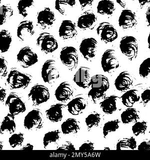 Nahtloses Muster mit handgezeichneten Pinselstrichen. Wellige und verdrehte Pinselstriche nahtloses Vektormuster. Abstraktes Tapetendesign, Textildruck Stock Vektor