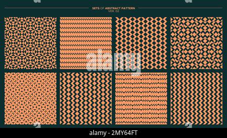 Set abstrakter geometrischer Muster. Modernes, linienförmiges geometrisches Muster. Stock Vektor
