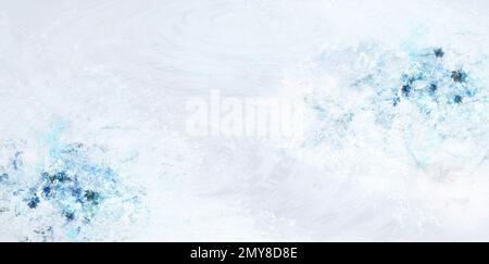 Pastellfarbener Hintergrund mit blauen Blumen, dekoratives Papier Stockfoto