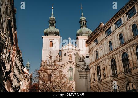 Prag, Tschechisch - Februar 2023. Katholische Kirche St. Gallen Kostel Svaty Havla Stockfoto