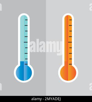 Thermometersymbol mit verschiedenen Zonen. Vektorbild isoliert auf weißem Hintergrund Stock Vektor