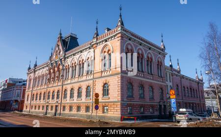 Kulturzentrum Valve in Oulu, Finnland. Erbaut 1884. Stockfoto