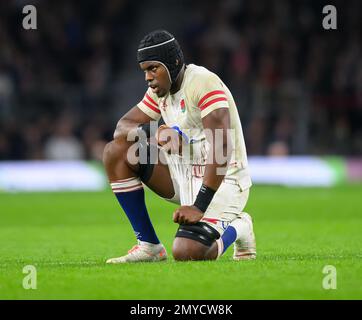 04. Januar 2023 - England gegen Schottland - Guinness Six Nations - Twickenham Stadium Ein dekadenter und erschütterter Maro Itoje während des Spiels der sechs Nationen gegen Schottland. Bild : Mark Pain / Alamy Live News Stockfoto