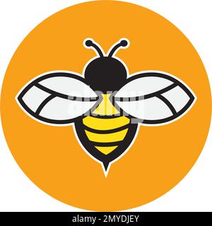 Design der Vorlage für die Vektordarstellung des Bee-Logos Stock Vektor