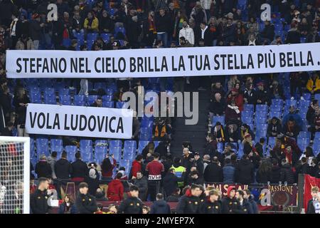 Rom, Italien. 04. Februar 2023. A.S. Roma-Fans am 21. Tag der Serie A Championship zwischen A.S. Rom gegen Empoli F.C. am 4. Februar 2023 im Stadio Olimpico in Rom, Italien. Kredit: Unabhängige Fotoagentur/Alamy Live News Stockfoto