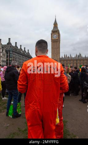 London, England, Großbritannien. 4. Februar 2023. Die Neuseeländer in London feiern den Waitangi Day auf dem Parliament Square. (Kreditbild: © Tayfun Salci/ZUMA Press Wire) NUR REDAKTIONELLE VERWENDUNG! Nicht für den kommerziellen GEBRAUCH! Stockfoto