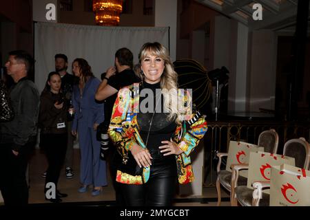 Annemarie Eilfeld bei der Anja Gockel Fashion Show 'even senses' auf der Berliner Fashion Week Herbst/Winter 2023 im Hotel Adlon Kempinski. Berlin, 18. Stockfoto