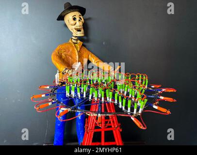 TULTEPEC, Staat Mexiko, Januar 16. Das National Museum of Pyrotechnics (MUNAPI) zeigt die Ursprünge und die Geschichte des Feuerwerks in stationären und Wanderausstellungen. Seine Besucher werden die Gestaltung und Tradition dieser Aktivität im Detail kennen. Januar 16, in Tultepec, Staat Mexiko. (Kreditbild: © Autor/Eyepix via ZUMA Press Wire) NUR ZUR REDAKTIONELLEN VERWENDUNG! Nicht für den kommerziellen GEBRAUCH! Stockfoto