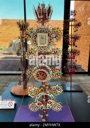 TULTEPEC, Staat Mexiko, Januar 16. Das National Museum of Pyrotechnics (MUNAPI) zeigt die Ursprünge und die Geschichte des Feuerwerks in stationären und Wanderausstellungen. Seine Besucher werden die Gestaltung und Tradition dieser Aktivität im Detail kennen. Januar 16, in Tultepec, Staat Mexiko. (Kreditbild: © Autor/Eyepix via ZUMA Press Wire) NUR ZUR REDAKTIONELLEN VERWENDUNG! Nicht für den kommerziellen GEBRAUCH! Stockfoto