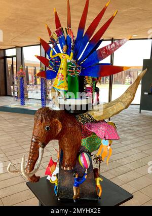 TULTEPEC, Staat Mexiko, Januar 16. Das National Museum of Pyrotechnics (MUNAPI) zeigt die Ursprünge und die Geschichte des Feuerwerks in stationären und Wanderausstellungen. Seine Besucher werden die Gestaltung und Tradition dieser Aktivität im Detail kennen. Januar 16, in Tultepec, Staat Mexiko. (Kreditbild: © Autor/Eyepix via ZUMA Press Wire) NUR ZUR REDAKTIONELLEN VERWENDUNG! Nicht für den kommerziellen GEBRAUCH! Stockfoto