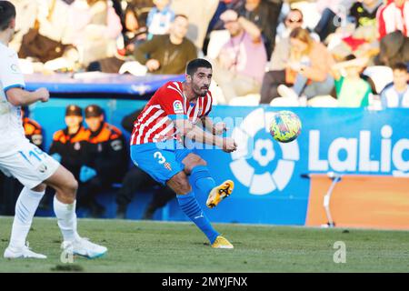 Leganes, Spanien. 4. Februar 2023. Jose Angel (Gijon) Fußball : spanisches Spiel "La Liga Smartbank" zwischen CD Leganes 1-0 Real Sporting de Gijon im Estadio Municipal de Butarque in Leganes, Spanien . Kredit: Mutsu Kawamori/AFLO/Alamy Live News Stockfoto