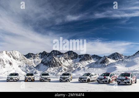 Illustration während der Clio Ice Trophy 2023 2023 - GSeries G3 auf dem Circuit Andorra - Pas de la Casa, am 04. Februar 2023 in Encamp, Andorra - Picture Damien Doumergue / DPPI Stockfoto