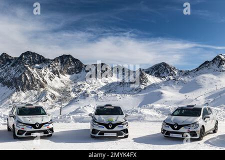 Illustration während der Clio Ice Trophy 2023 2023 - GSeries G3 auf dem Circuit Andorra - Pas de la Casa, am 04. Februar 2023 in Encamp, Andorra - Picture Damien Doumergue / DPPI Stockfoto