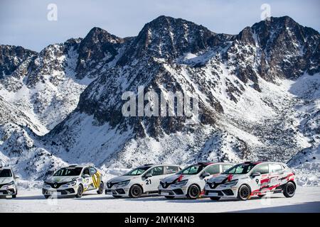 Illustration während der Clio Ice Trophy 2023 2023 - GSeries G3 auf dem Circuit Andorra - Pas de la Casa, am 04. Februar 2023 in Encamp, Andorra - Picture Damien Doumergue / DPPI Stockfoto